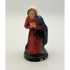 Vintage Western Germany Paper Mache Nativity Figure Virgin Mary 4" Replacement